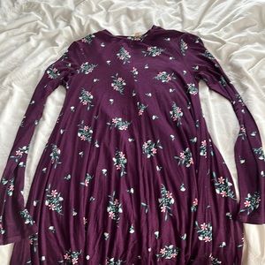 purple/ maroon tucker + tate dress with floral design LX girl
